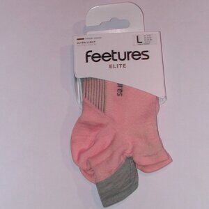 Feetures Elite Ultra Light Unisex No Show Tab Socks Womens Large Propulsion Pink
